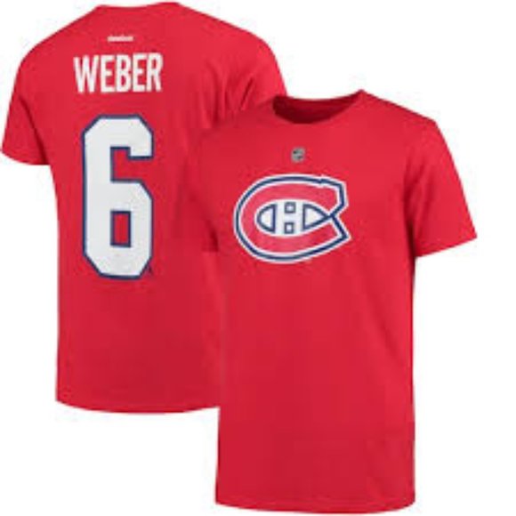 NHL Medium Reebok Weber Jersey T-Shirt #6 - Picture 1 of 5
